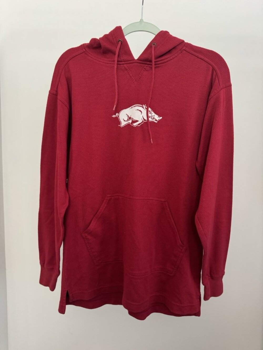 Vintage Houndstooth Arkansas Razorbacks Hoodie Men's Medium Collegiate